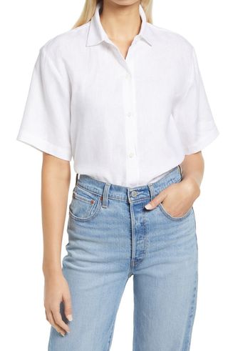 Reformation + Aventura Oversize Linen Camp Shirt