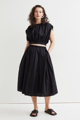 H&M + Wide Twill Skirt