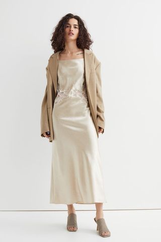 H&M + Lace-Detail Slip-Style Dress