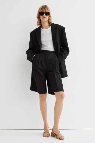 H&M + Linen-Blend Bermuda Shorts