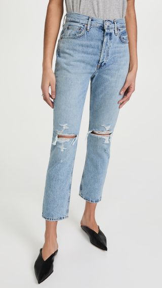 Agolde + Riley Distressed Crop Jeans