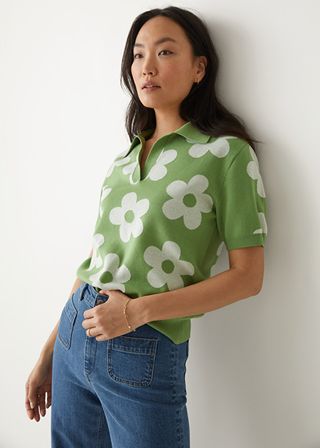 & Other Stories + Jacquard Knit Floral Top