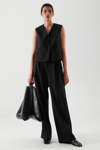 Cos + Cropped Single-Breasted Waistcoat
