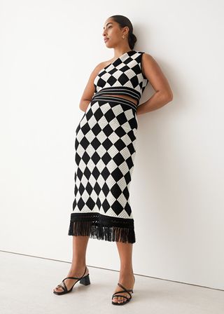 & Other Stories + Harlequin Crochet Midi Skirt