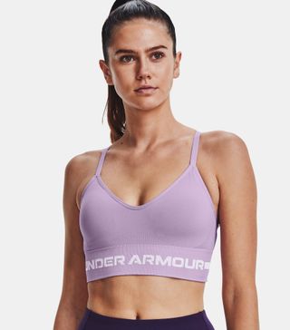 Under Armour Women's UA Seamless Cross-Back Low Impact Sports Bra Blue Size  XS 