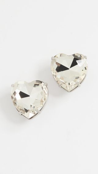 Lele Sadoughi + Sweetheart Oversized Crystal Button Earrings