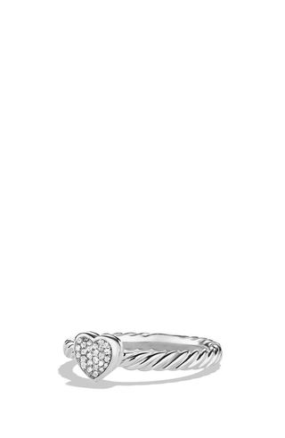 David Yurman + Cable Collectibles Heart Ring With Diamonds