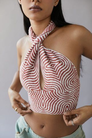 Urban Outfitters + Isla Printed Convertible Halter Sweater