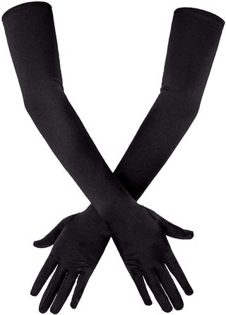 Savita + Long Elbow Satin Gloves
