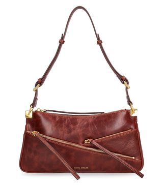 Manu Atelier + Leather Shoulder Bag W/ Zip Details