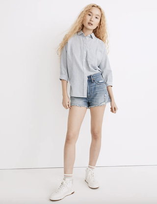 Madewell + Relaxed Denim Shorts in Renfield Wash: Destructed Edition