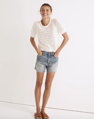 Madewell + Relaxed Mid-Length Denim Shorts in Kelton Wash