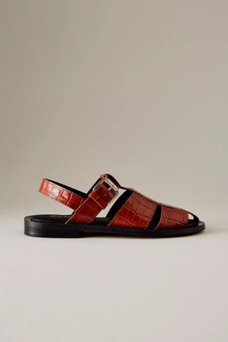 Maeve + Wide-Banded Leather Fisherman Sandals