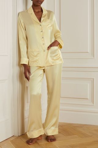 Olivia Von Halle + Coco Primrose Silk-Satin Pajama Set