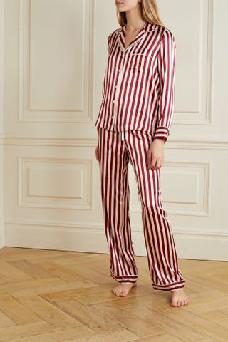 Rails + Alba Striped Satin-Twill Pajama Set