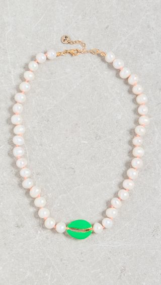 Maison Irem + Pearl Neon Pooka Necklace