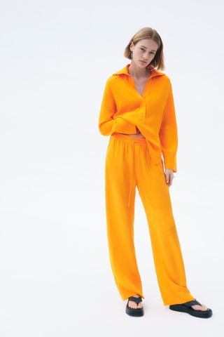 Zara + Straight Pajama Pants