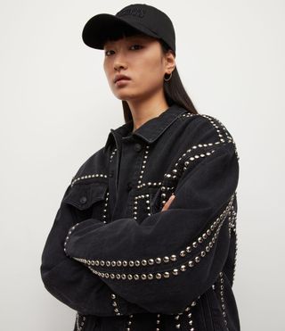 AllSaints + Bella Studded Denim Jacket