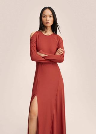 Mango + Side-Slit Dress