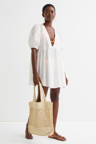 H&M + Puff-Sleeved Beach Dress