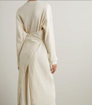 Baserange + Shaw Ribbed Organic Cotton-Fleece Dress