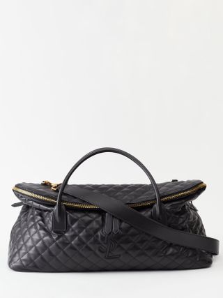Saint Laurent + Zip-Top Quilted-Leather Holdall Bag