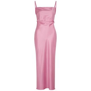 Nanushka + Irma Pink Satin Slip Dress