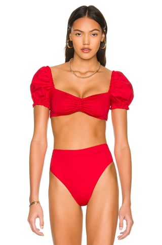 Agua Bendita + Romina Bikini Top in Red