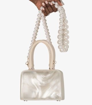 Simone Rocha + Neutral Mini Handheld Pearl Strap Cross Body Bag