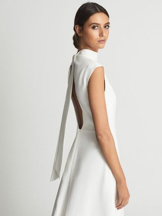 Reiss + White Livvy Regular Open Back Midi Dress