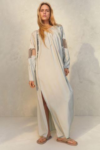 H&M + Lace-Trimmed Maxi Dress