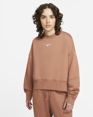Nike + Sportswear Collection Essentials Oversized Fleece Crew Sweatshirt