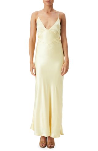 Bardot + Capri Diamanté Strap Satin Slip Dress