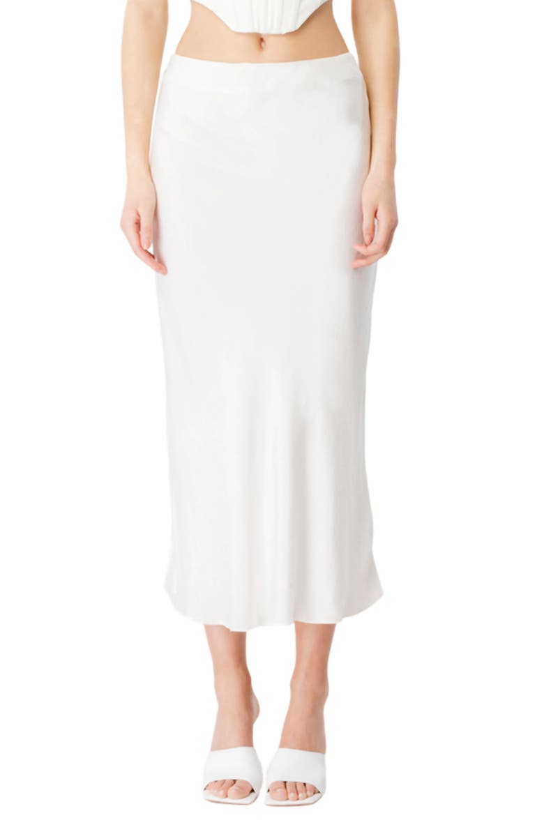 Bardot + Azzura Satin Midi Skirt
