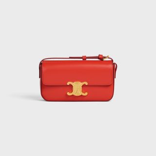 Celine + Triomphe Shoulder Bag In Bright Red