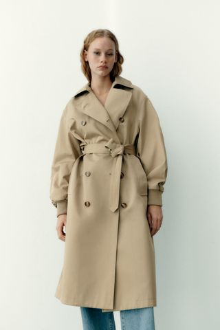 Zara + Water Repellent Pleated Trench