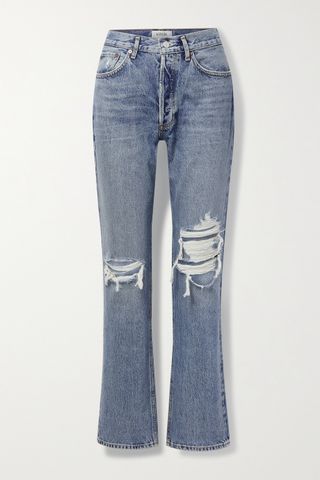 Agolde + + Net Sustain Lana Distressed Mid-Rise Organic Jeans