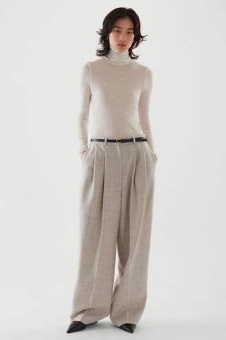 Cos + High-Waisted Wide-Leg Trousers