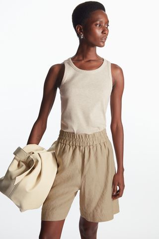 Cos + Elasticated Linen Shorts