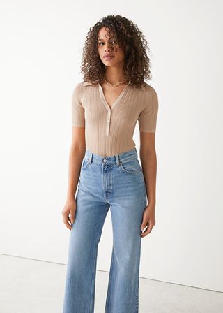& Other Stories + Collared Rib Top