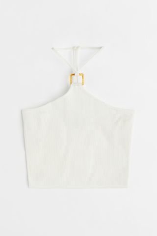 H&M + Rib-Knit Halterneck Top