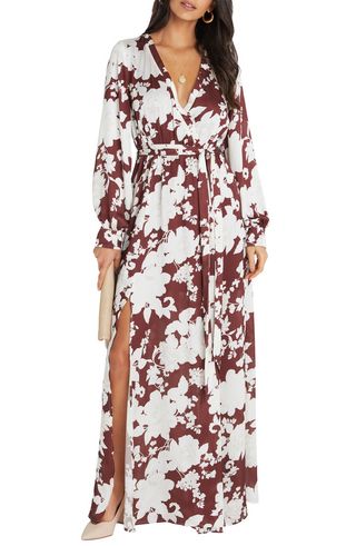 Vici Collection + Floral Print Long Sleeve Maxi Dress