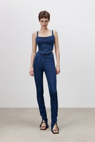 Zara + Split Skinny Jeans