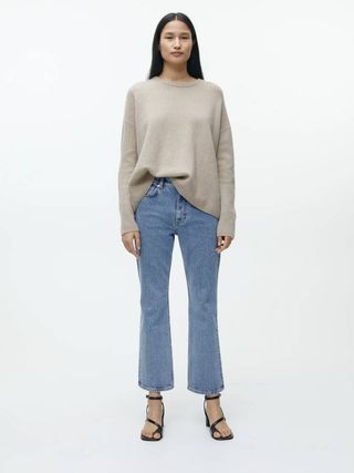Arket + Flared Cropped Stretch Jeans