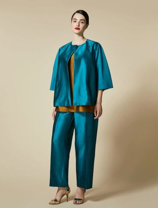 Marina Rinaldi + Silk Shantung Trousers