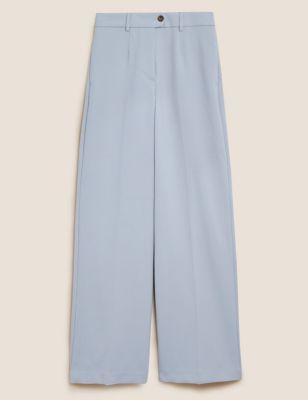 M&S Collection + Crepe Wide Leg Trousers