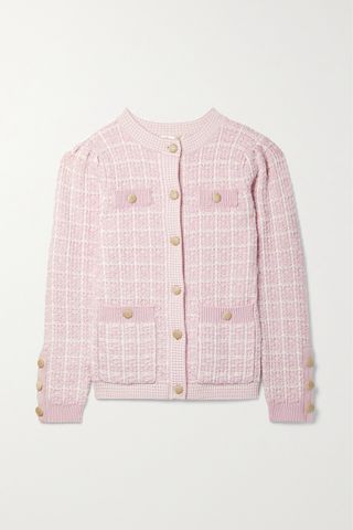 LoveShackFancy + Rollins Checked Knitted Jacket