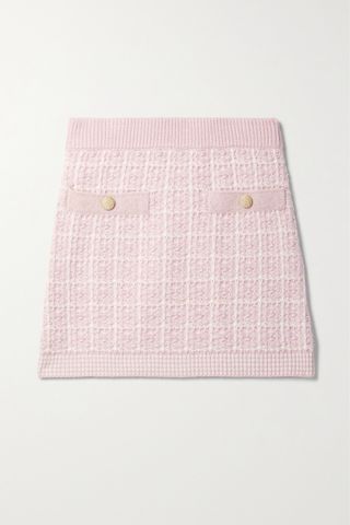 LoveShackFancy + Callington Checked Knitted Mini Skirt