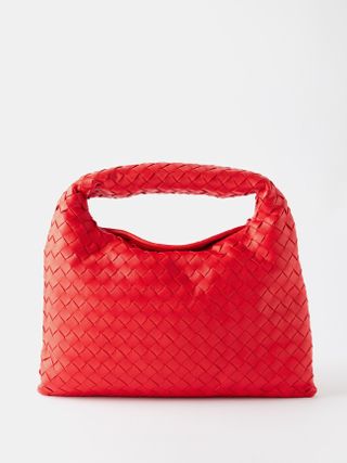 Bottega Veneta + Hop Small Intrecciato-Leather Shoulder Bag