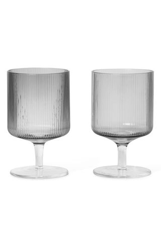 Ferm Living + Set of 2 Ripple Wineglasses